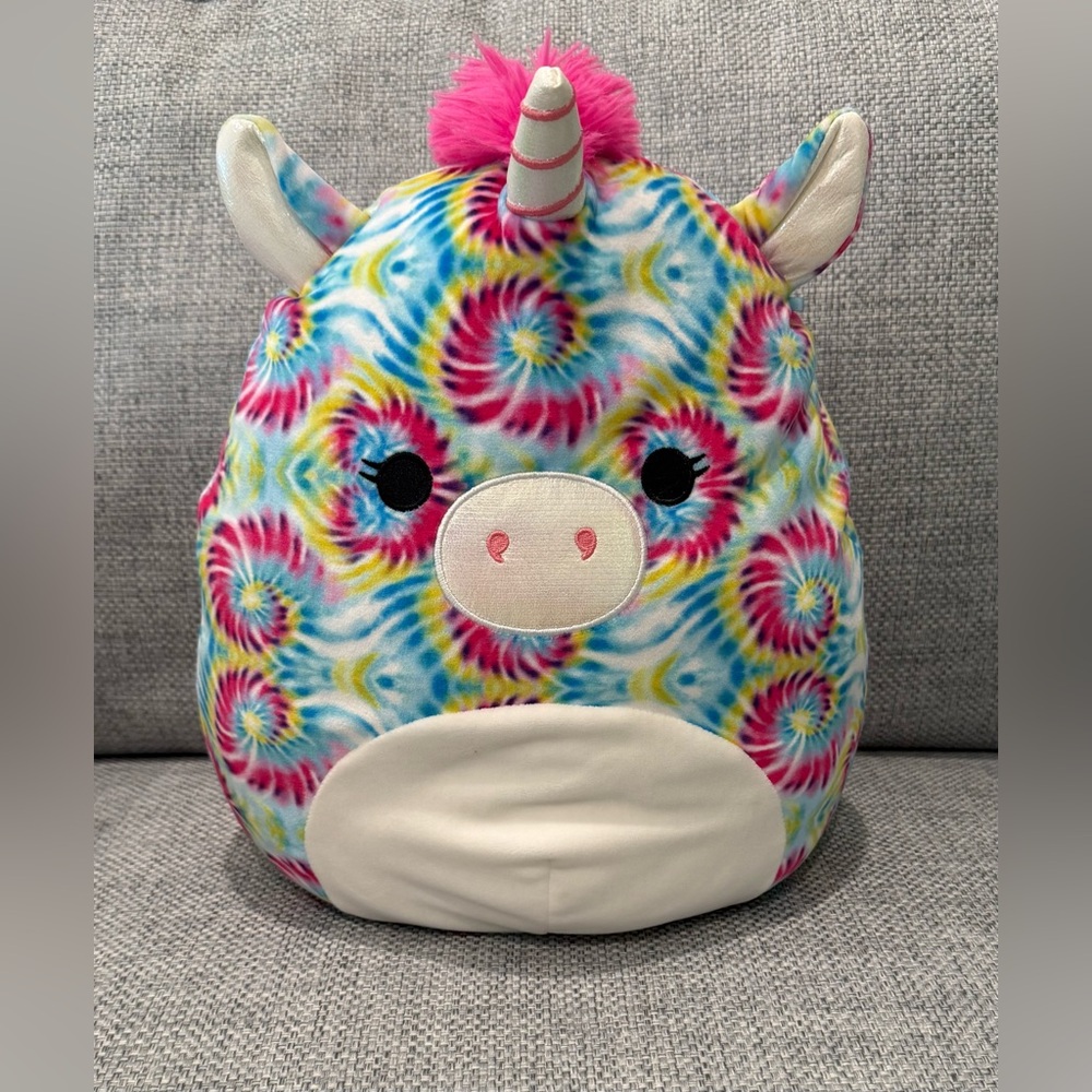 Squishmallows Atlas the Tie-Dye Unicorn 12” Plush Kelly Toys